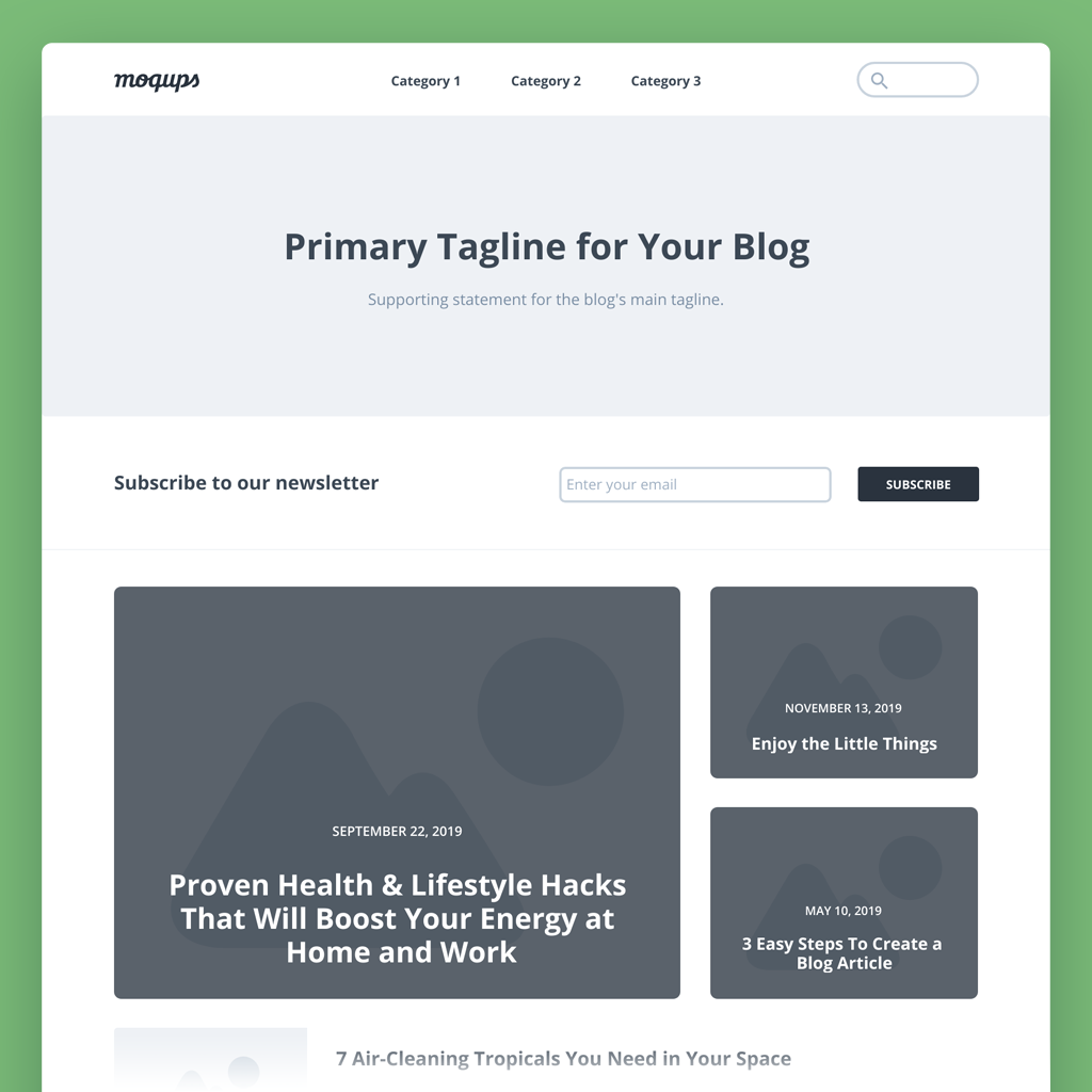 Blog Page Wireframe Template