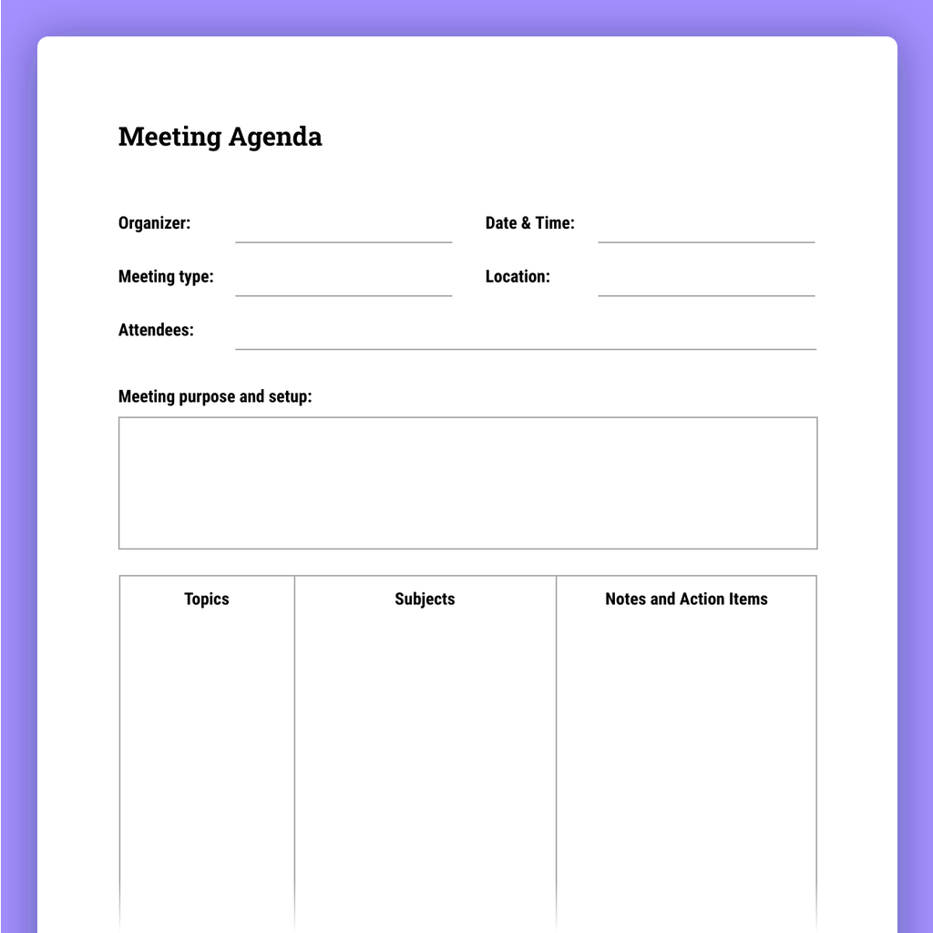 How to Run Effective Meetings (with Templates)  The Moqups Blog With Regard To Templates For Minutes Of Meetings And Agendas