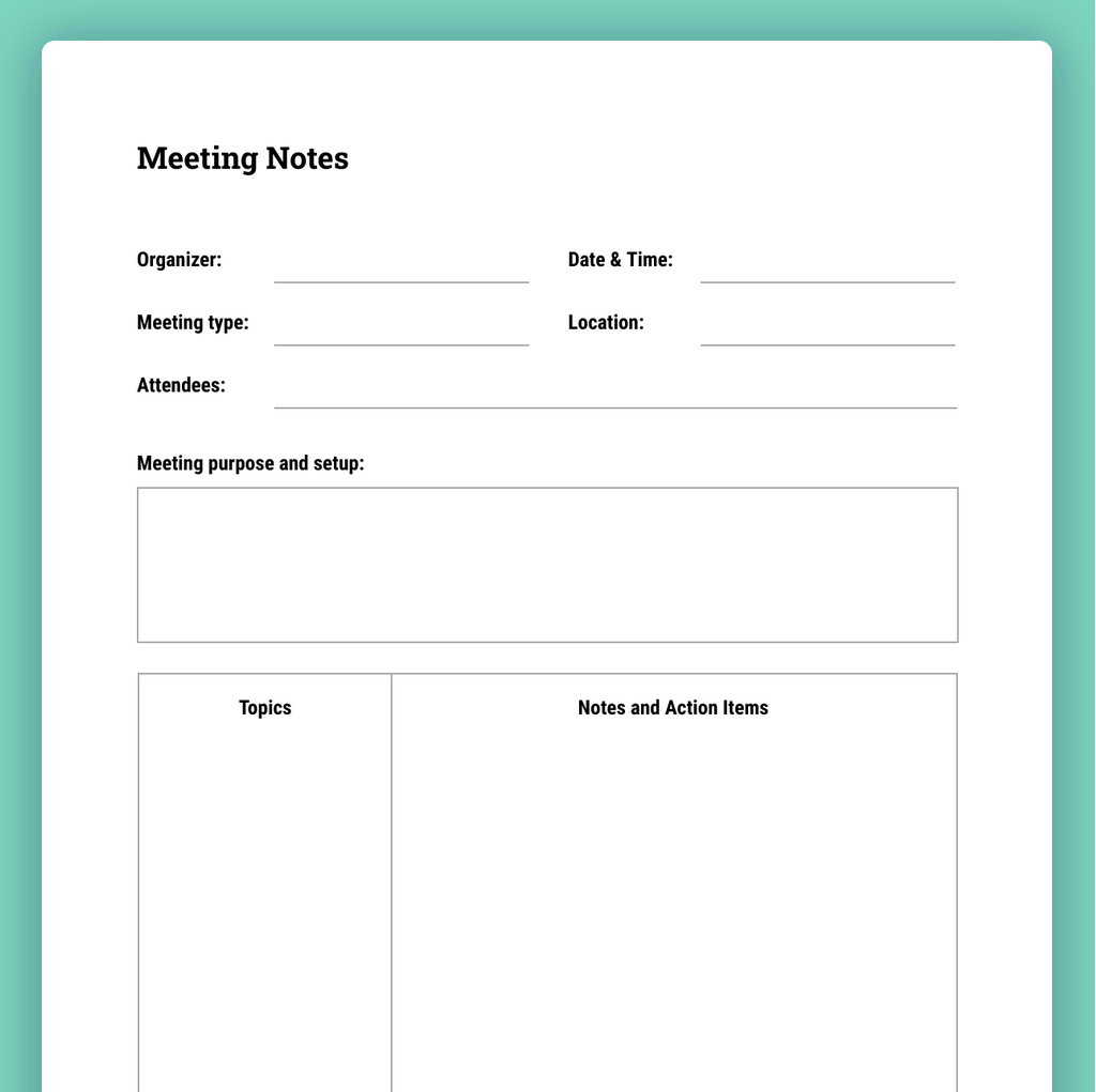How to Run Effective Meetings (with Templates)  The Moqups Blog Pertaining To Meeting Note Taking Template