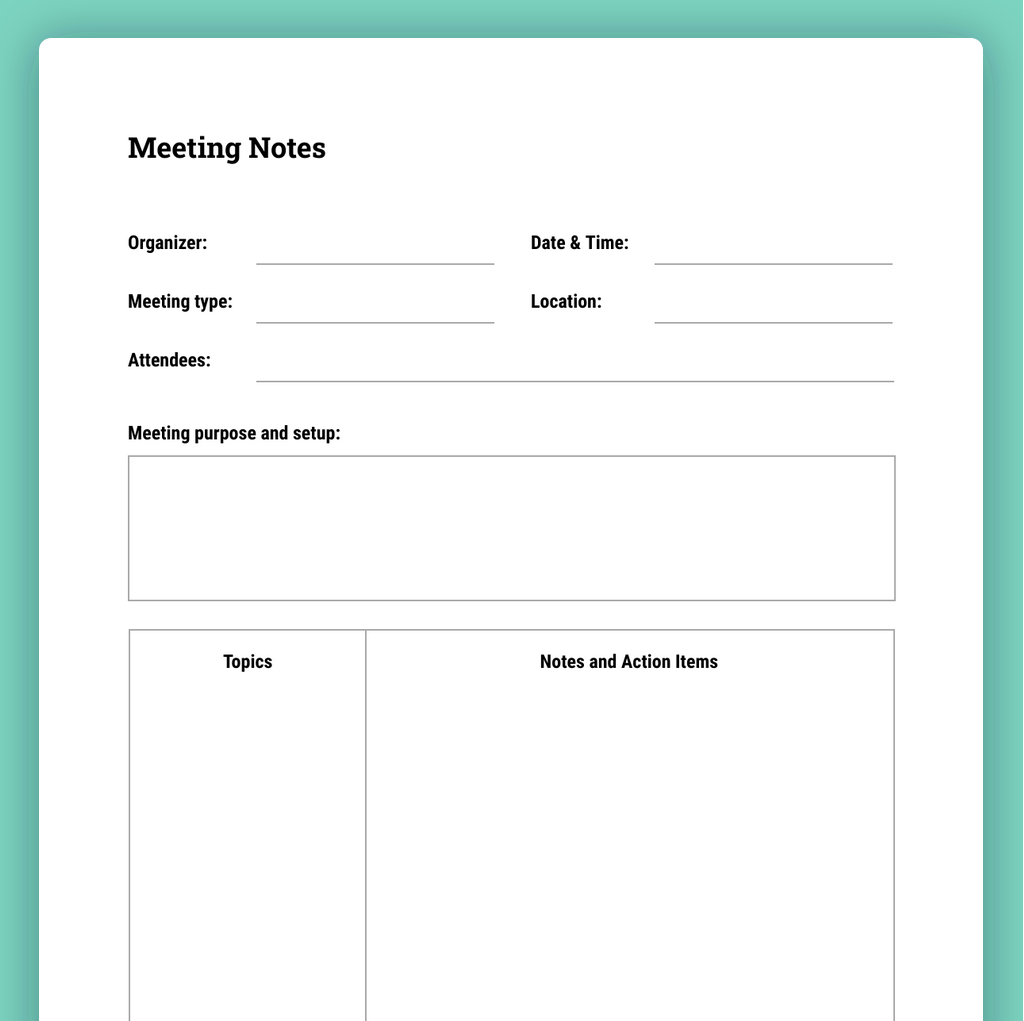 meeting notes template