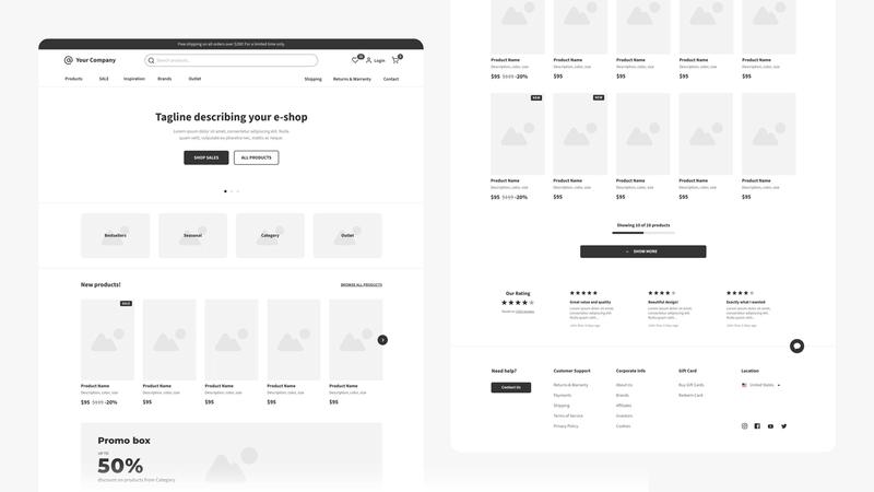 Ecommerce Website Wireframe Template | Moqups